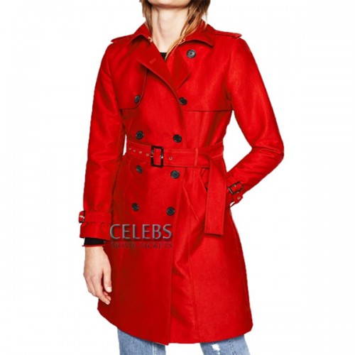 Riverdale Polly Cooper Double Breasted Red Trench Coat